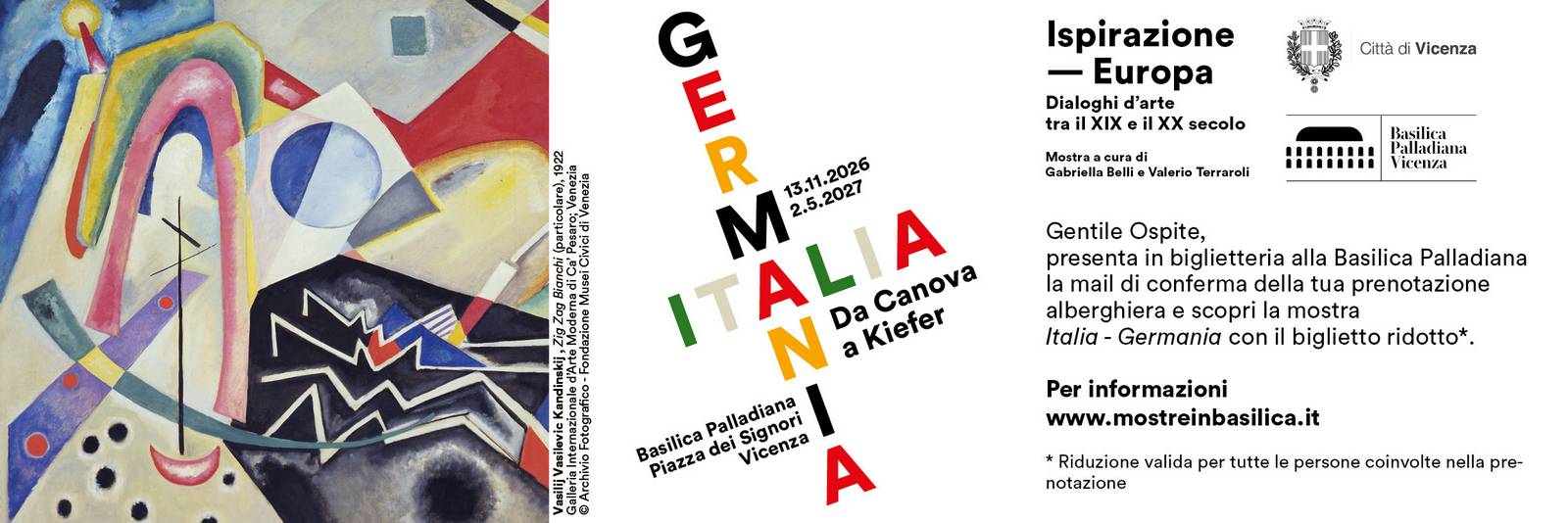 Mostra Italia - Germania. Da Canova a Kiefer - Basilica Palladiana Vicenza - biglietto ridotto per gli ospiti del Vicenza Tiepolo Hotel